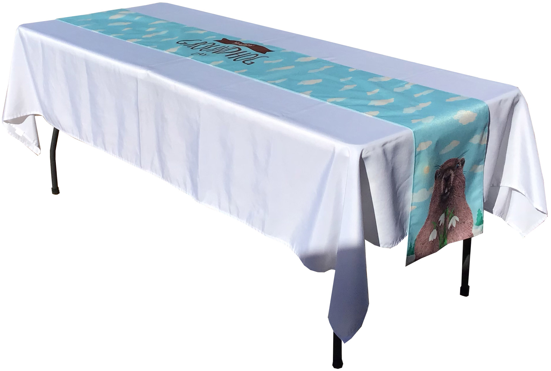 table runners (Happy Groundhog Day) - 13 x 108