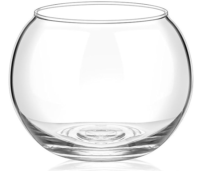 glass fish bowl vase (3.3 x 2.8 x 3.5)