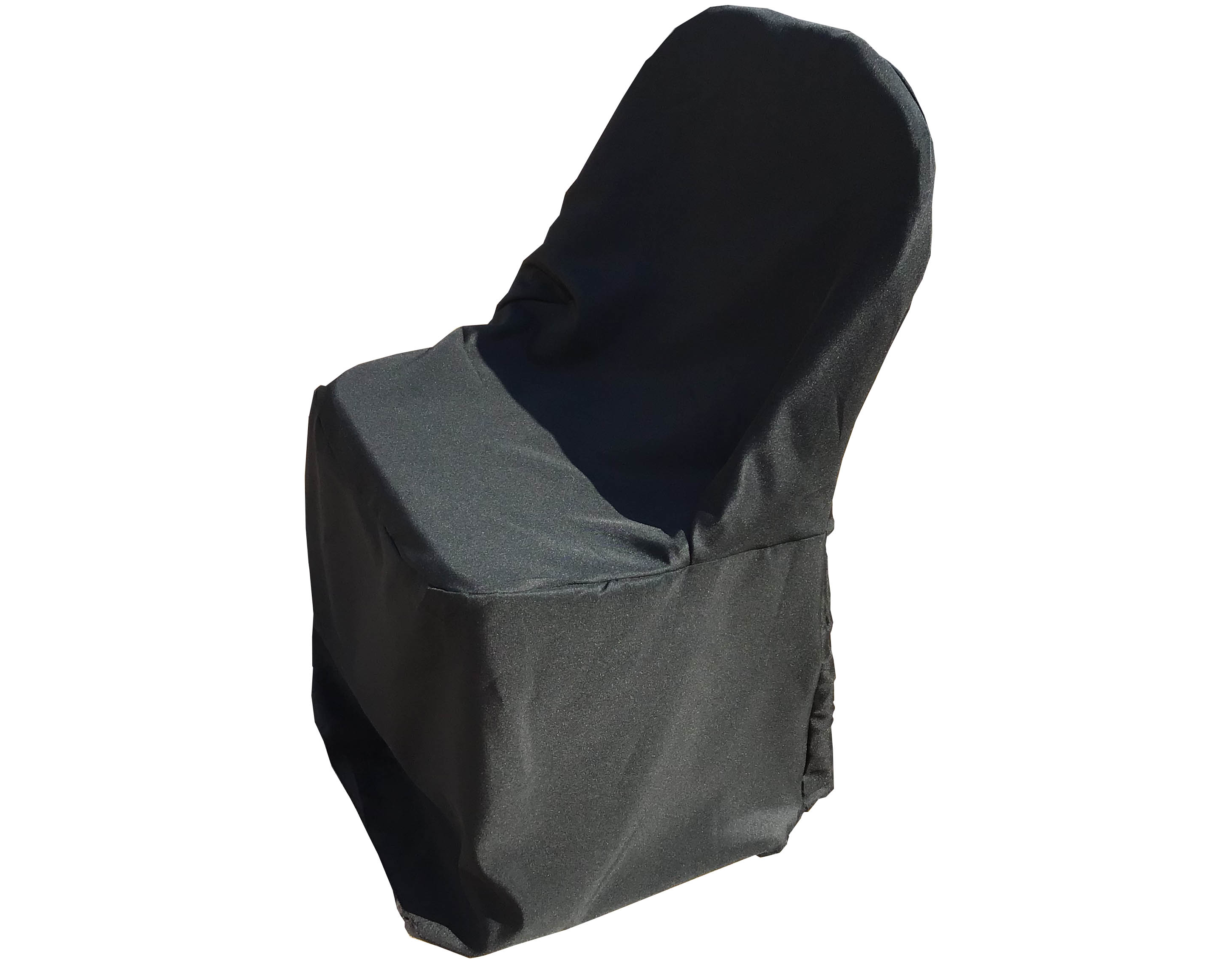 slip-on folding chair covers (polyester, black)