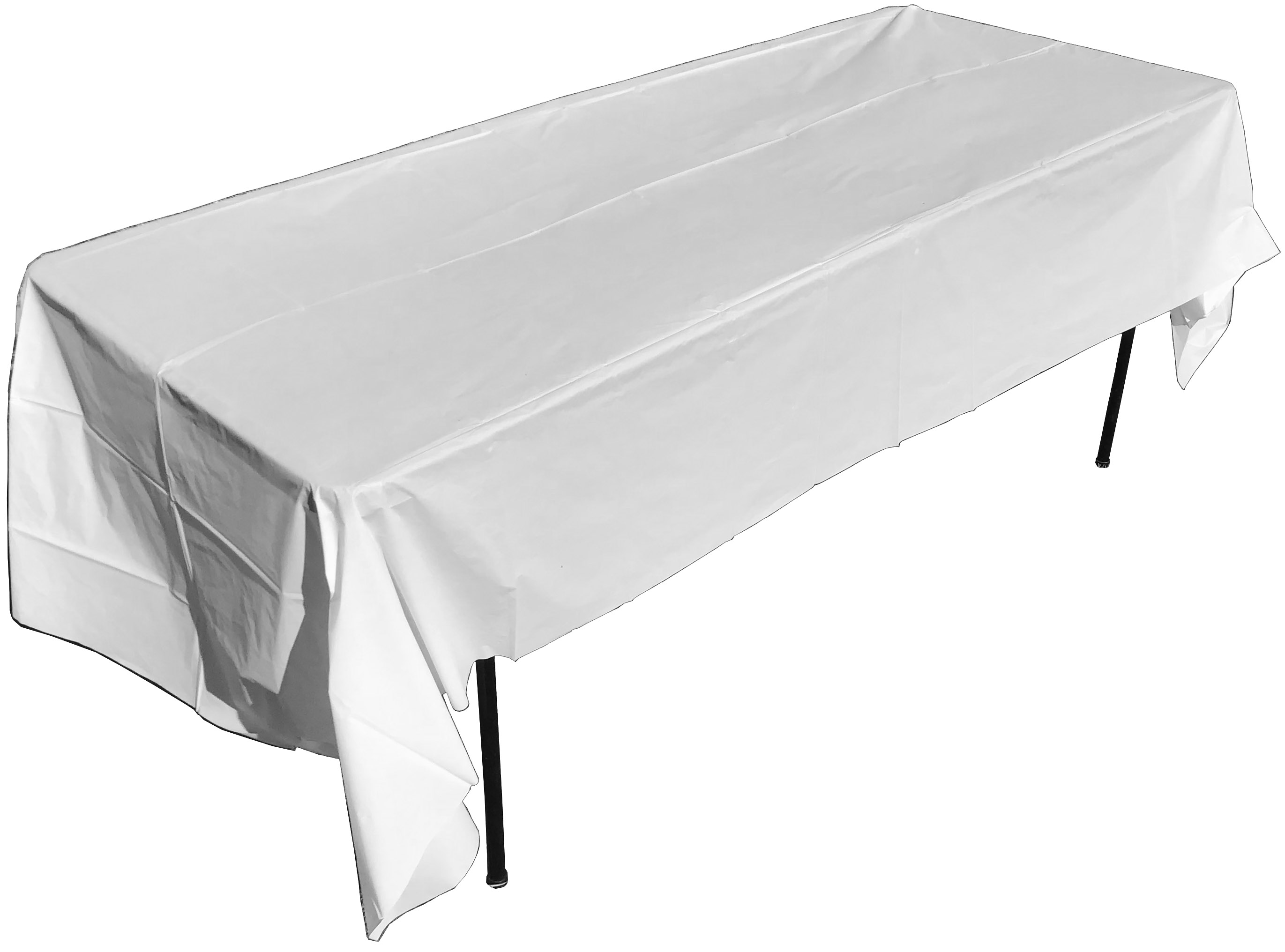 rectangle tablecloth (white, plastic, disposable) - 54 x 108