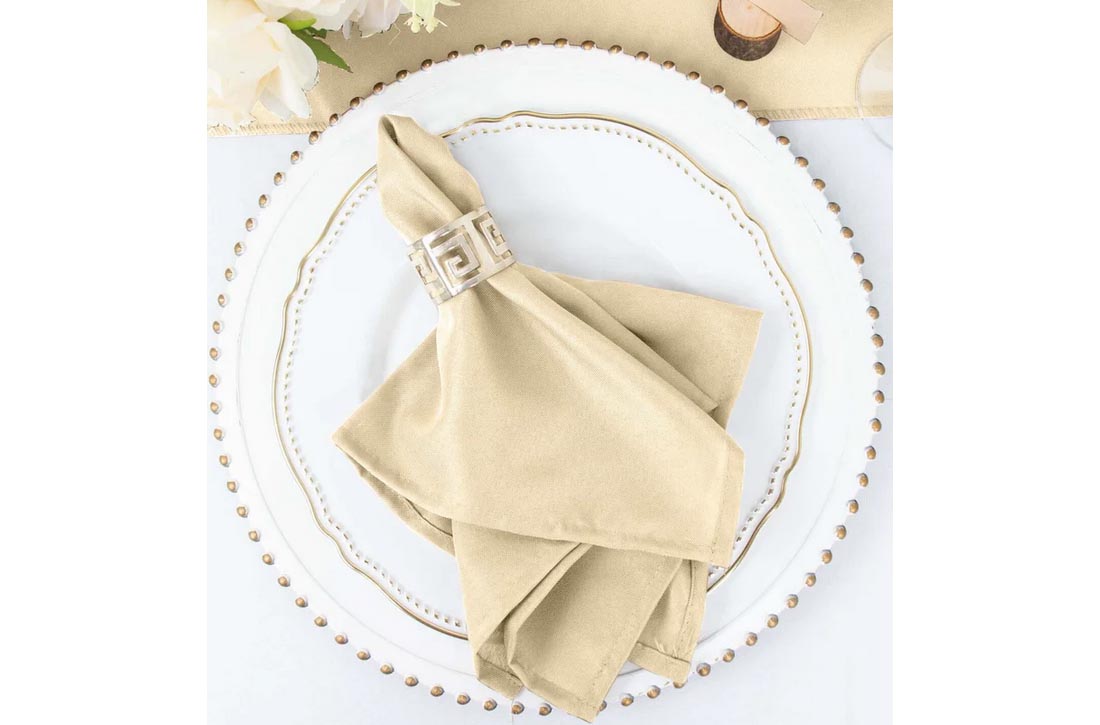 cloth dinner napkins (beige) - 17 x 17