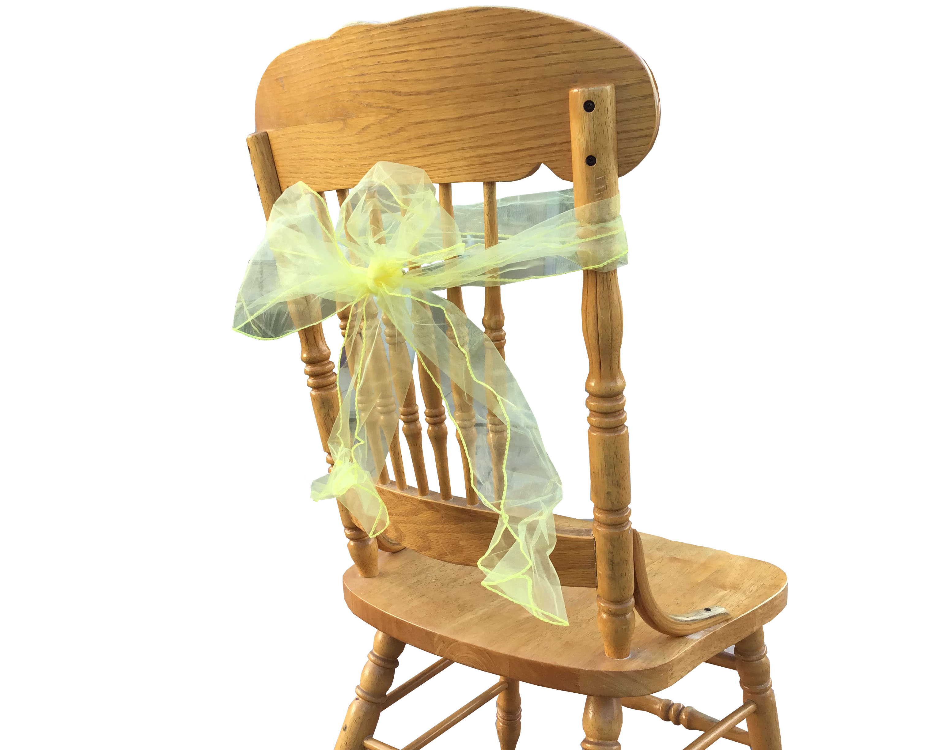 chair sash (organza, yellow) - 6 x 102
