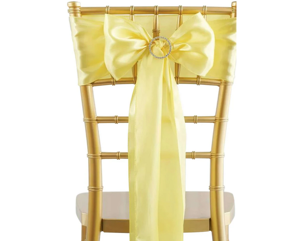 chair sash/cocktail table sash (satin, yellow) - 6 x 106