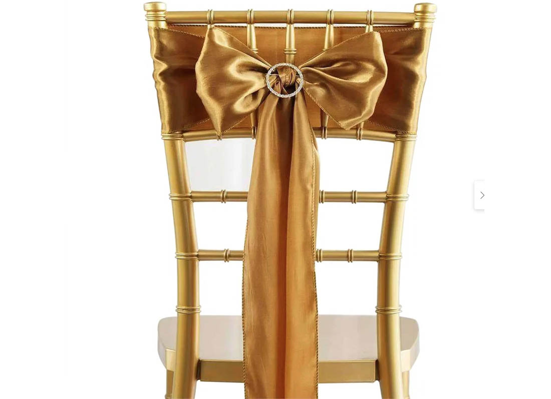 chair sash/cocktail table sash (satin, gold) - 6 x 106